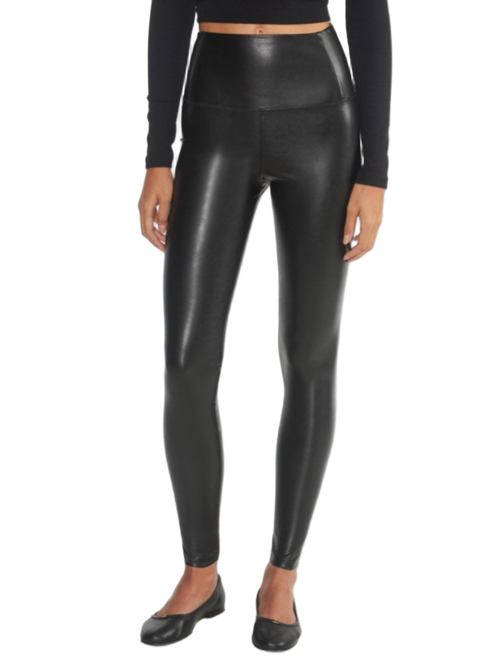 Wilfred Free Daria Black Faux Leather High-Waisted Leggings Edgy Punk Rocker